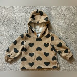 Carter’s Black Hearts Hoodie - 12 Months. GUC